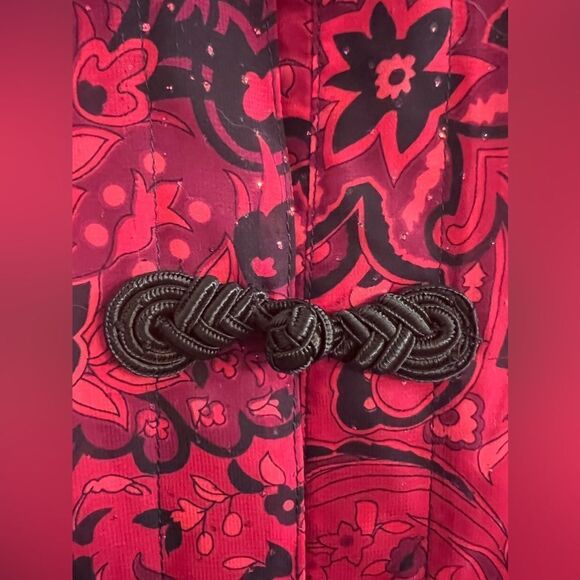 CORAL Bay Sheer Shimmer Red Kimono Top - Picture 4 of 8